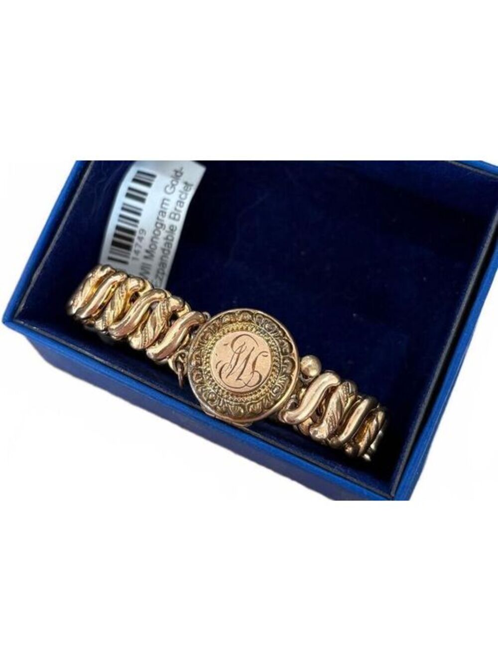 1940s WWII 9K/ Gold Filled Rose Gold Monogrammed Expandable Locket Bracelet